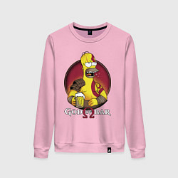 Свитшот хлопковый женский Homer god of bar, цвет: светло-розовый