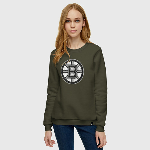 Женский свитшот BOSTON BRUINS СЕРЫЙ / Хаки – фото 3