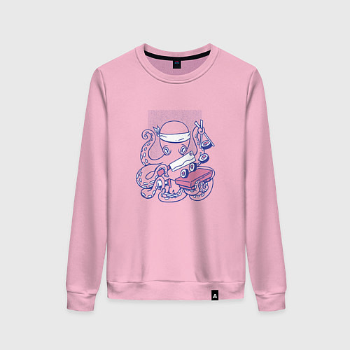 Женский свитшот Осьминог Суши Повар Octopus Sushi Chef / Светло-розовый – фото 1