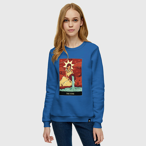 Женский свитшот Звезда карта Таро The Star Tarot Card / Синий – фото 3