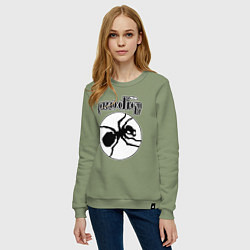 Свитшот хлопковый женский The prodigy ant, цвет: авокадо — фото 2