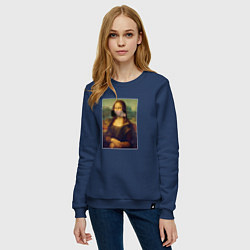 Свитшот хлопковый женский Мона Милос, цвет: тёмно-синий — фото 2