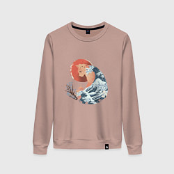 Женский свитшот Душа природы Японии - Бушующее море