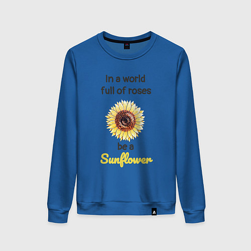 Женский свитшот Be a Sunflower / Синий – фото 1
