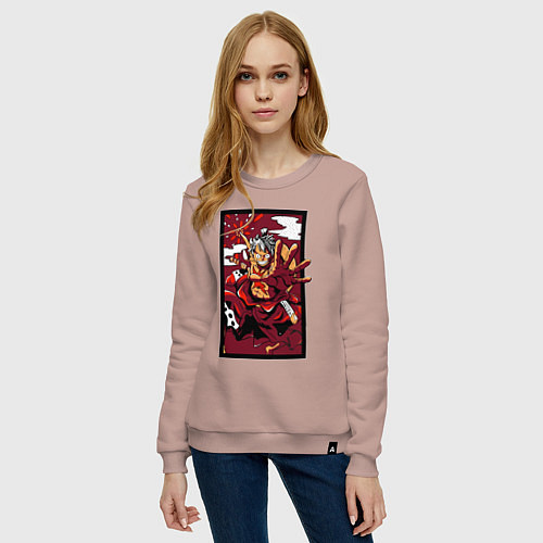 Женский свитшот ЛУФФИ 5 ЙОНКО ONE PIECE / Пыльно-розовый – фото 3