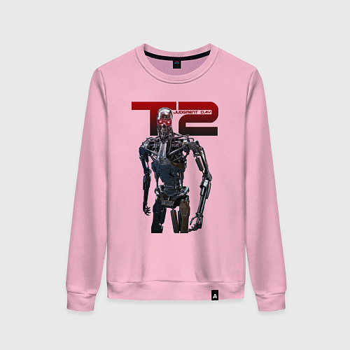 Женский свитшот Terminator 2 - T800 / Светло-розовый – фото 1