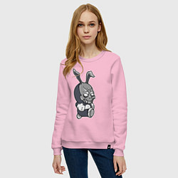 Свитшот хлопковый женский Cool hare Hype Крутой заяц Шумиха, цвет: светло-розовый — фото 2