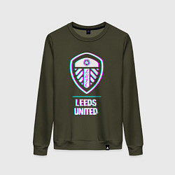 Женский свитшот Leeds United FC в стиле Glitch