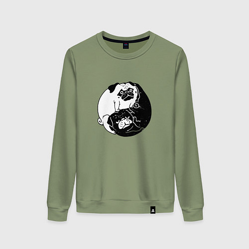 Женский свитшот Собачий Инь Янь / Авокадо – фото 1