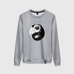 Свитшот хлопковый женский Собачий Инь Янь, цвет: меланж