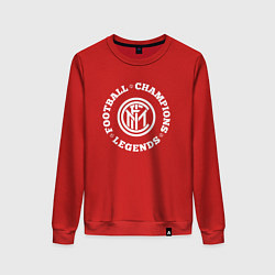 Свитшот хлопковый женский Символ Inter и надпись Football Legends and Champi, цвет: красный