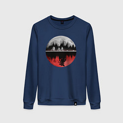 Свитшот хлопковый женский Stranger Things Moon, цвет: тёмно-синий