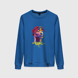 Свитшот хлопковый женский Tupac Color, цвет: синий