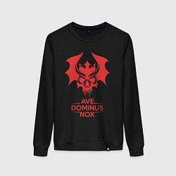 Свитшот хлопковый женский Ave Dominus Nox клич повелителей ночи, цвет: черный