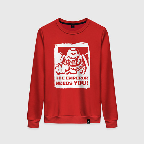 Женский свитшот Император нуждается в тебе! Белый постер / Красный – фото 1