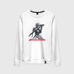 Свитшот хлопковый женский Райден из Metal Gear Rising с мечом, цвет: белый