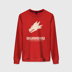 Свитшот хлопковый женский Саламандры лого винтаж, цвет: красный