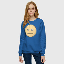 Свитшот хлопковый женский Серьезный Дурак, цвет: синий — фото 2