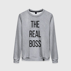 Свитшот хлопковый женский The real boss!, цвет: меланж