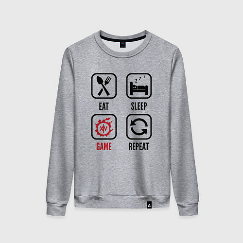 Женский свитшот Eat - Sleep - Final Fantasy - Repeat / Меланж – фото 1