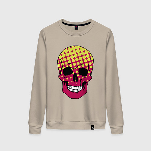 Женский свитшот Pop-art skull / Миндальный – фото 1