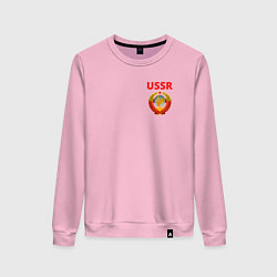 Свитшот хлопковый женский USSR логотип, цвет: светло-розовый
