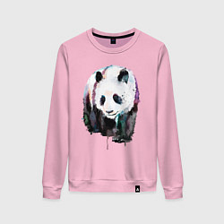 Свитшот хлопковый женский Панда - акварель, цвет: светло-розовый