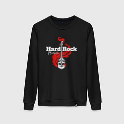 Свитшот хлопковый женский Hard rock music, цвет: черный