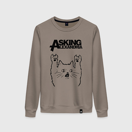 Женский свитшот Asking Alexandria - rock cat / Утренний латте – фото 1