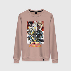 Свитшот хлопковый женский Команда Пламенного отряда - Пламенный отряд, цвет: пыльно-розовый