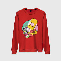 Женский свитшот Барт Симпсон пьёт лимонад