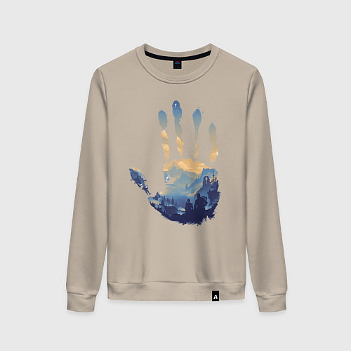 Женский свитшот Отпечаток ладони Кратоса / Миндальный – фото 1