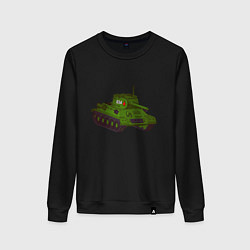 Свитшот хлопковый женский Самый обычный танк, цвет: черный