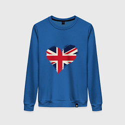 Свитшот хлопковый женский Сердце - Британия, цвет: синий