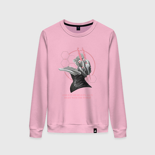 Женский свитшот Евангелион Ева в форме берсерка / Светло-розовый – фото 1