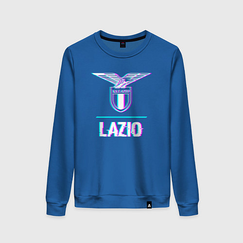 Женский свитшот Lazio FC в стиле glitch / Синий – фото 1