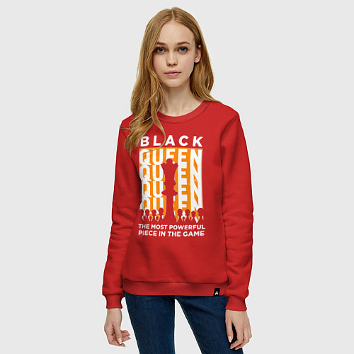 Женский свитшот Черная королева самая сильная фигура / Красный – фото 3