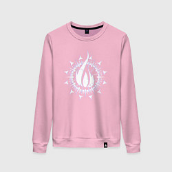 Свитшот хлопковый женский In flames - logo neon, цвет: светло-розовый