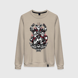 Свитшот хлопковый женский Biker mice - from mars, цвет: миндальный