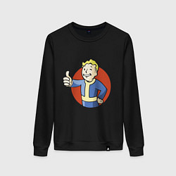 Свитшот хлопковый женский Vault boy like, цвет: черный