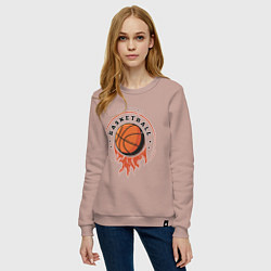 Свитшот хлопковый женский Allstars Basketball, цвет: пыльно-розовый — фото 2
