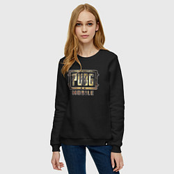Свитшот хлопковый женский PUBG Mobile - gold theme, цвет: черный — фото 2