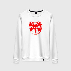 Свитшот хлопковый женский Bones logo, цвет: белый