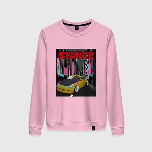 Женский свитшот Nissan 350z Stance / Светло-розовый – фото 1
