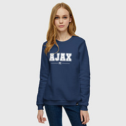Свитшот хлопковый женский Ajax football club классика, цвет: тёмно-синий — фото 2