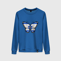 Свитшот хлопковый женский Бабочка - Израиль, цвет: синий