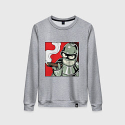 Свитшот хлопковый женский Smoke Bender, цвет: меланж