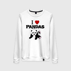Женский свитшот I love Panda - люблю панд