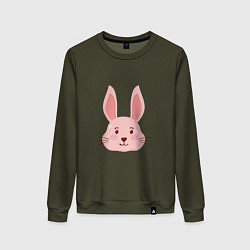 Свитшот хлопковый женский Pink - Rabbit, цвет: хаки