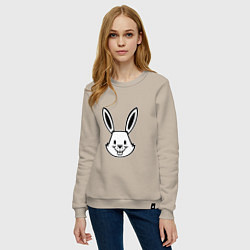 Свитшот хлопковый женский Bunny Funny, цвет: миндальный — фото 2